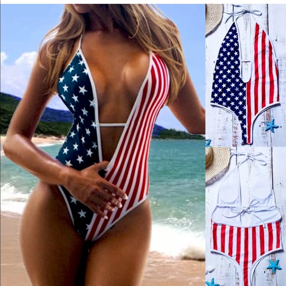 🆕 ↙️ AMERICAN FLAG SWIMSUIT 🔹 - Picture 2 of 4
